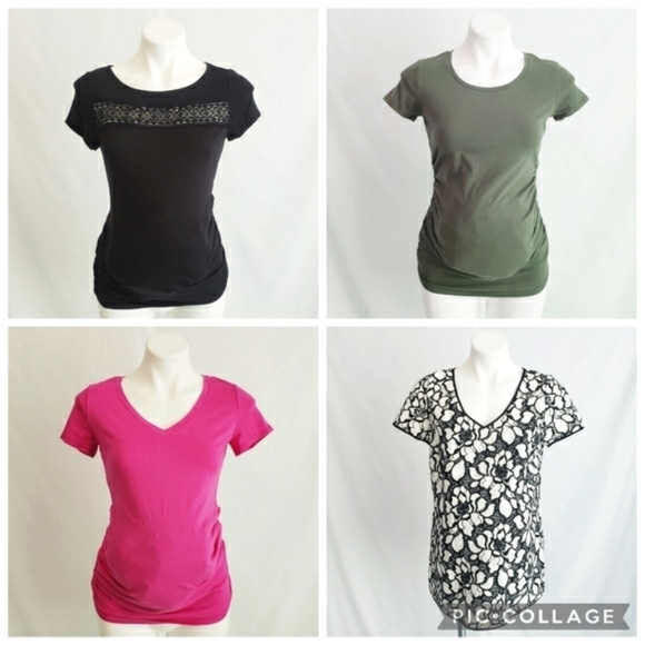 (4) Motherhood Maternity Short Sleeve Tops T-Shirts Spring Summer - Picture 1 of 13